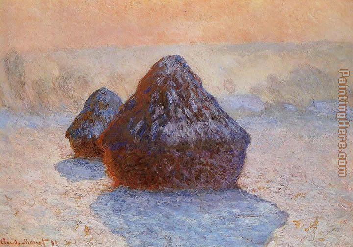 Claude Monet Grainstacks_ White Frost Effect